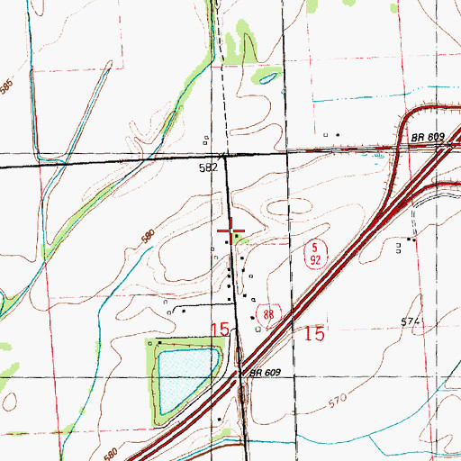 Topographic Map of Willow Vale School (historical), IL