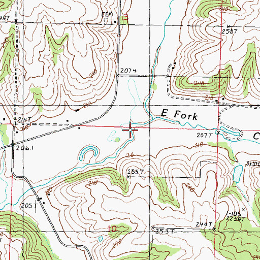 Topographic Map of East Fork Creek, IL