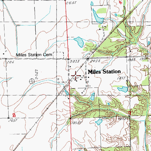 Topographic Map of Miles Station, IL