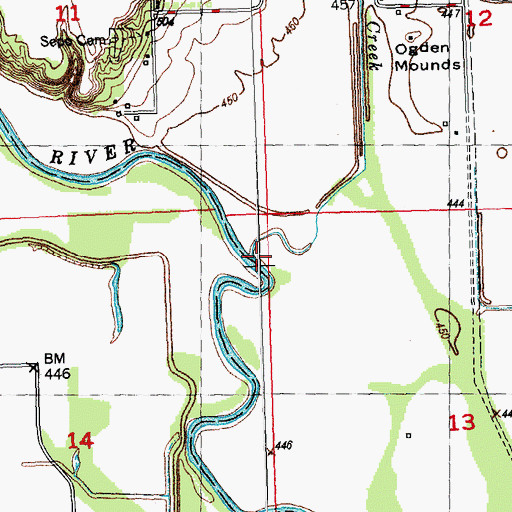 Topographic Map of East Creek, IL