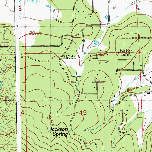 Topographic Map of Little Jackson Spring, AZ
