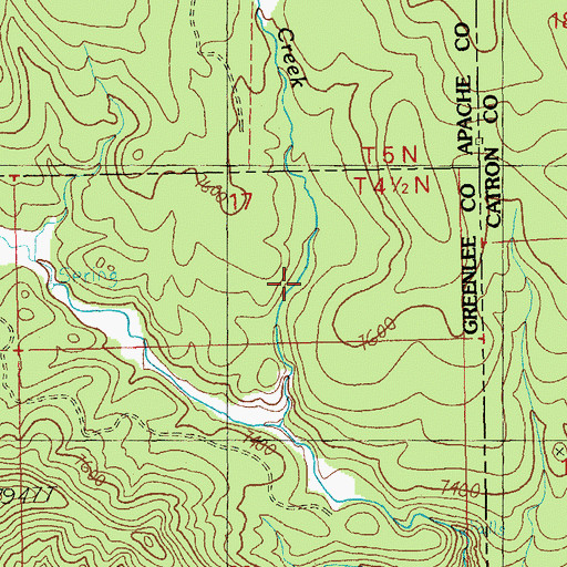 Topographic Map of Crossing Spring, AZ