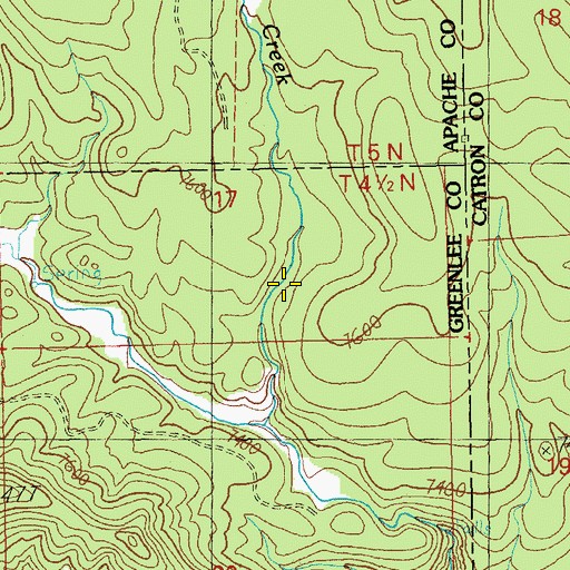 Topographic Map of Crossing Spring, AZ