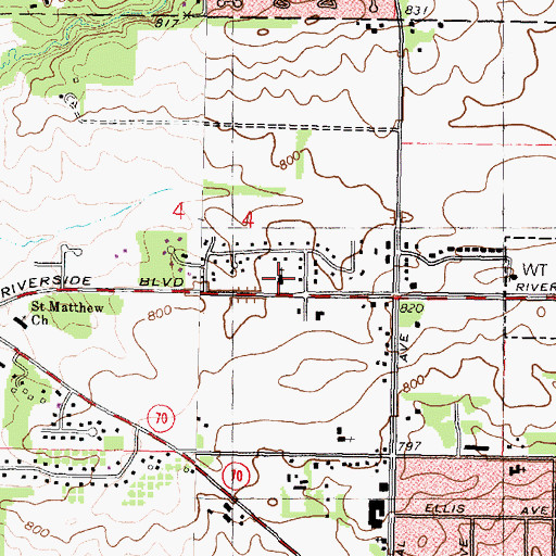 Topographic Map of Celestial Church, IL