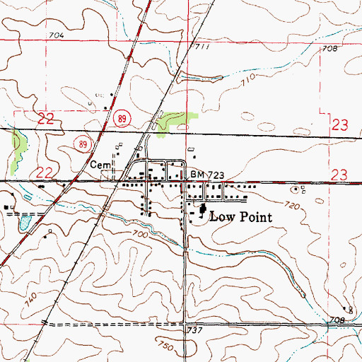Topographic Map of Low Point, IL