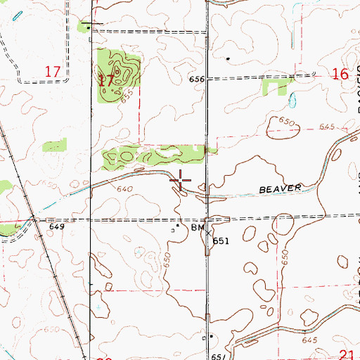 Topographic Map of Beaver Ditch Number 2, IL