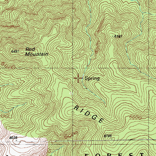 Topographic Map of Ridge Spring, AZ
