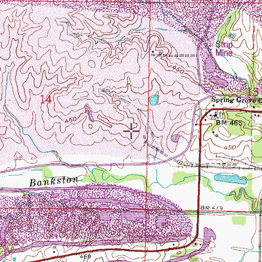 Topographic Map of Blue Bird Mine Number 7, IL