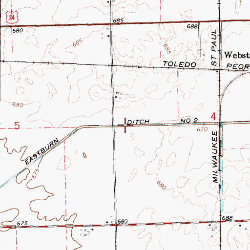Topographic Map of Eastburn Ditch Number 2, IL