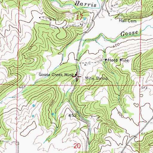 Topographic Map of Goose Creek Mine, IL
