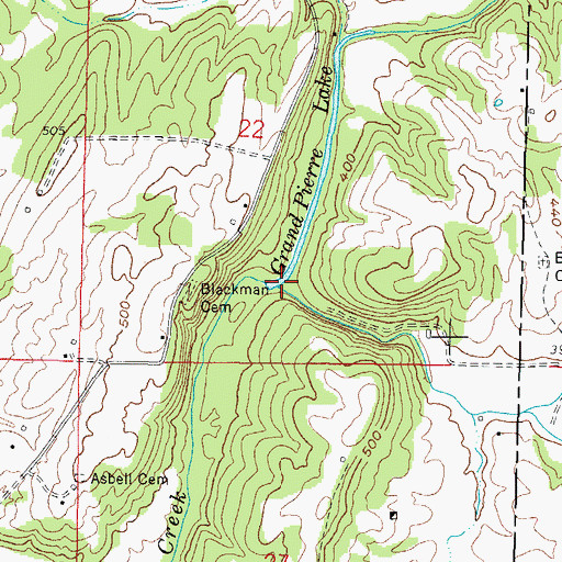 Topographic Map of Hicks Branch, IL