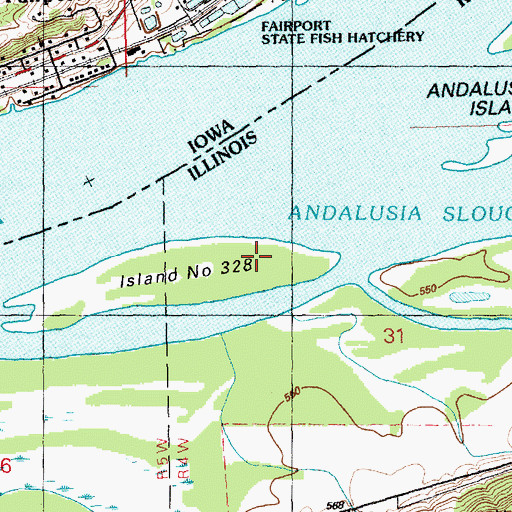 Topographic Map of Island Number 328, IL