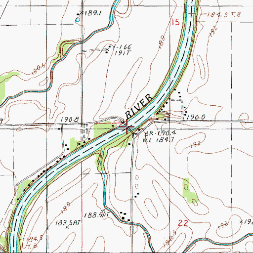 Topographic Map of L'Erable Bridge, IL