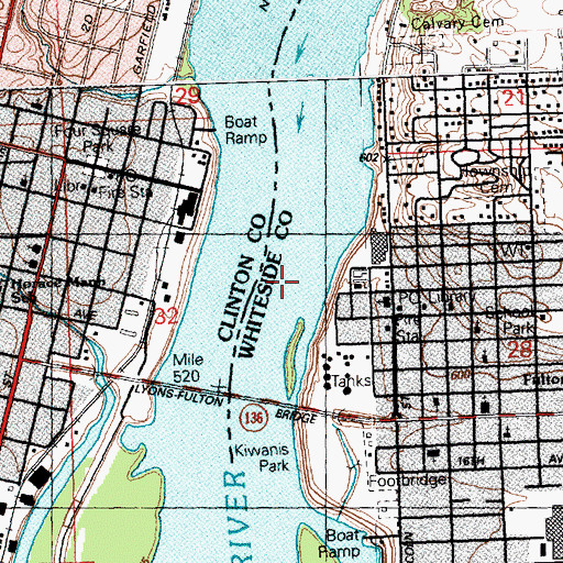 Topographic Map of Lyons-Fulton Bridge, IL