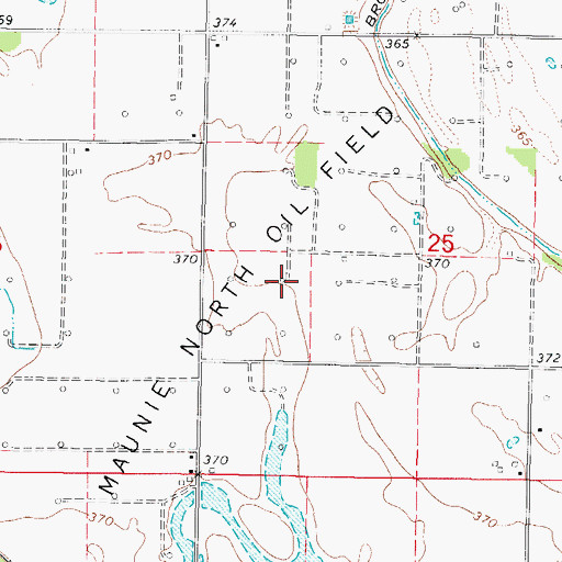 Topographic Map of Maunie North Oil Field, IL