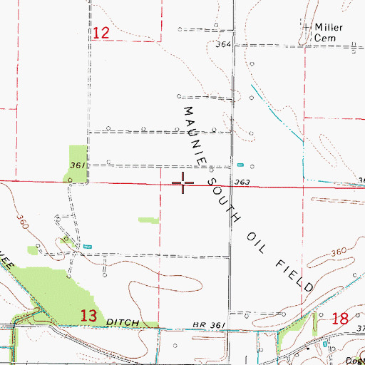 Topographic Map of Maunie South Oil Field, IL