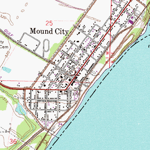 Topographic Map of Mound City, IL