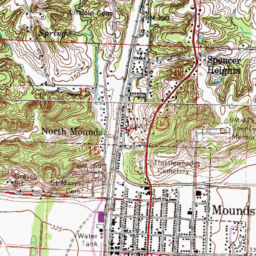 Topographic Map of North Mounds, IL