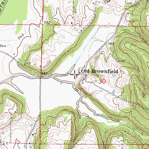 Topographic Map of Old Brownfield, IL