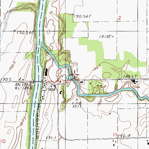 Topographic Map of Perry Bridge, IL