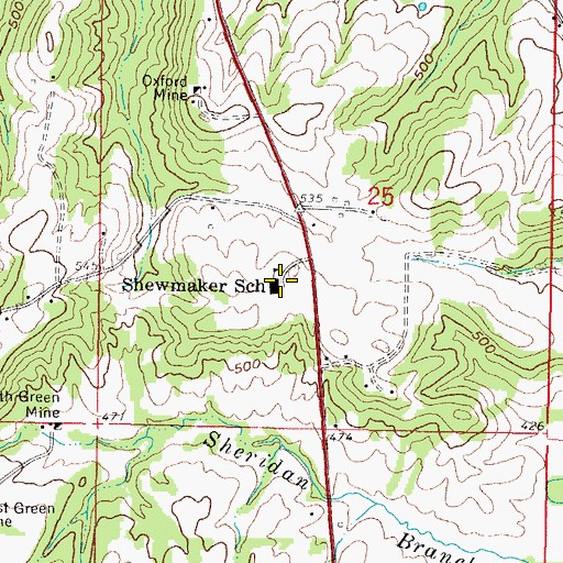 Topographic Map of Shewmaker School, IL
