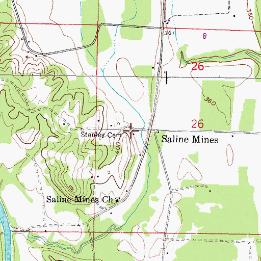 Topographic Map of Stanley Cemetery, IL