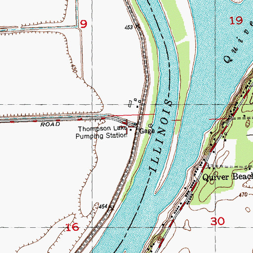 Topographic Map of Thompson Lake Pumping Station, IL