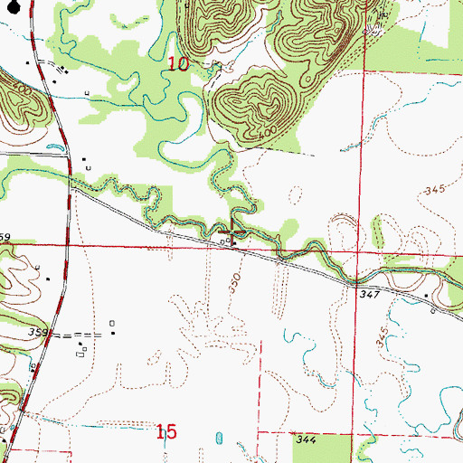 Topographic Map of Wolf Creek, IL