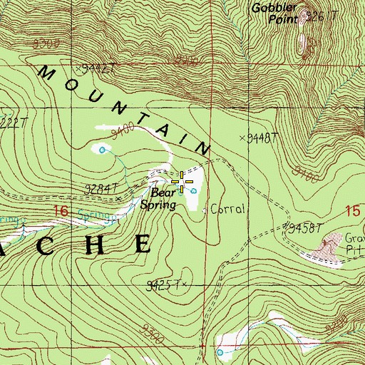 Topographic Map of Bear Spring, AZ