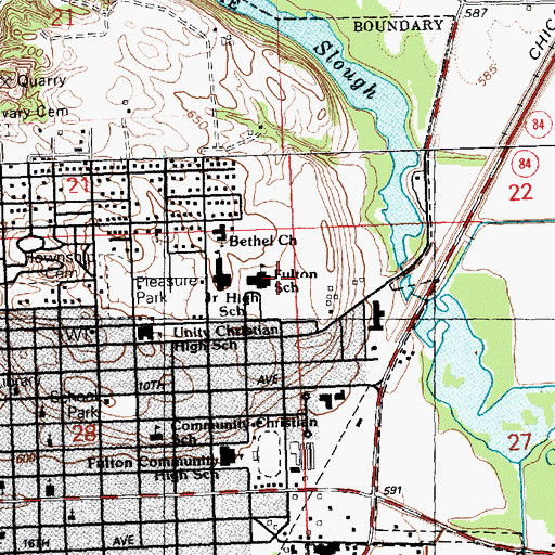 Topographic Map of Fulton Elementary School, IL