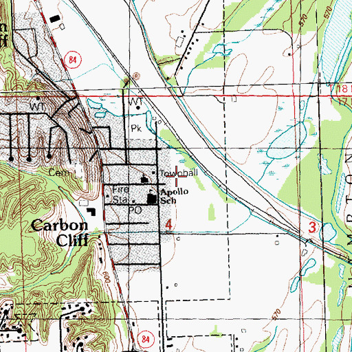 Topographic Map of Carbon Cliff United Methodist Church, IL