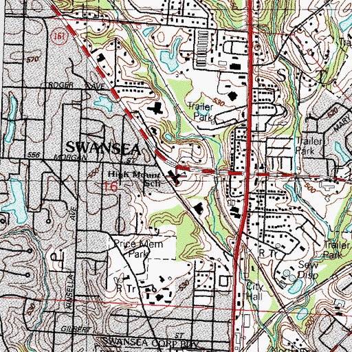 Topographic Map of High Mount School, IL