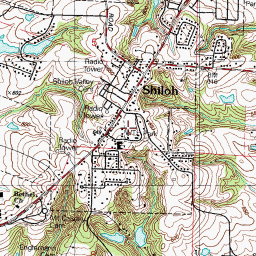 Topographic Map of Shiloh Community Park, IL