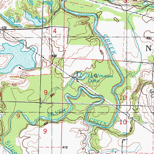 Topographic Map of Halfmoon Lake, IL