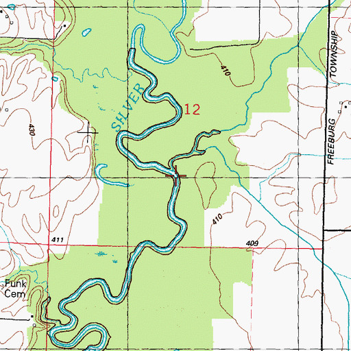 Topographic Map of Hog River, IL