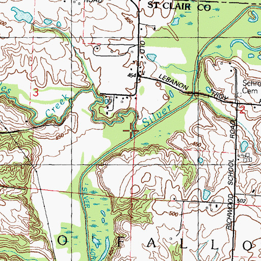 Topographic Map of Ogles Creek, IL
