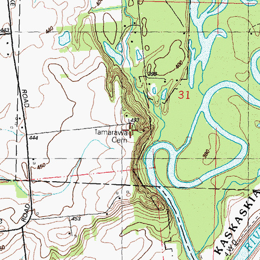 Topographic Map of Tammora Cemetery, IL