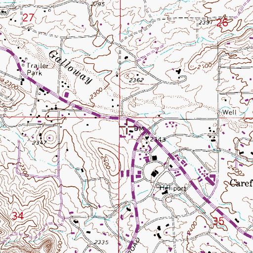 Topographic Map of Cave Creek Guard Station, AZ