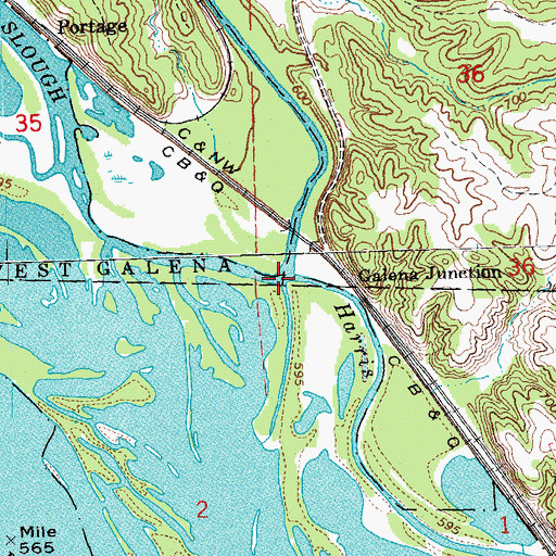 Topographic Map of Galena River, IL