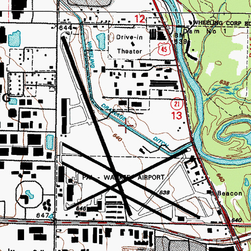 Topographic Map of Chicago Executive Airport, IL