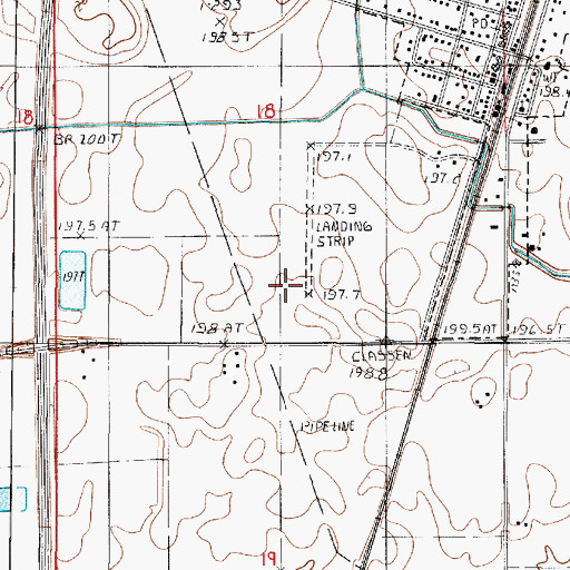 Topographic Map of Raymond Classen Memorial Airport, IL