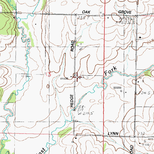 Topographic Map of Moores Field (historical), IL