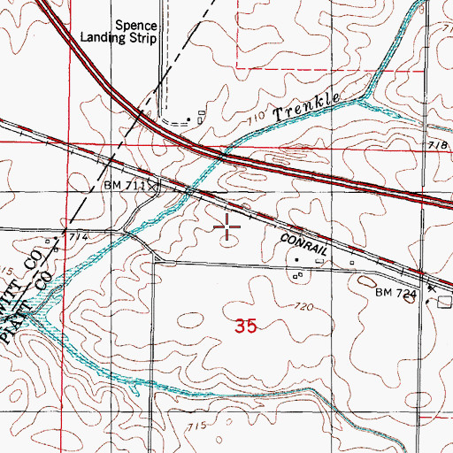 Topographic Map of Robert A Ashworth Airport (historical), IL
