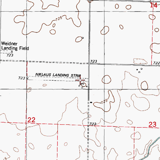 Topographic Map of Niklaus RLA Airport, IL
