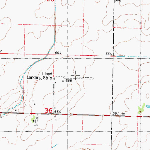 Topographic Map of Lloyd Airport (historical), IL