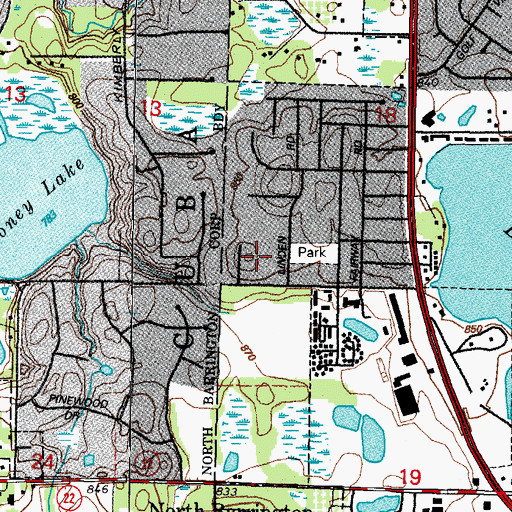 Topographic Map of Honey Lake Heliport, IL