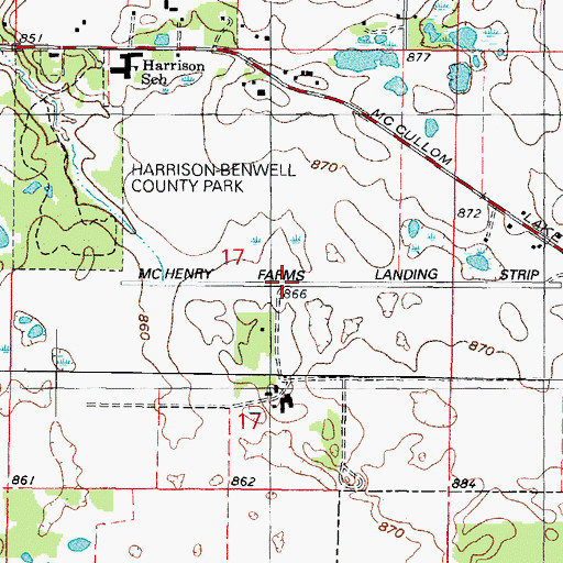Topographic Map of McHenry Farms Airport (historical), IL