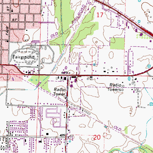 Topographic Map of Fabick Five Heliport, IL