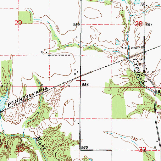 Topographic Map of Kibler Airport, IL