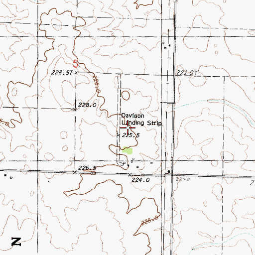 Topographic Map of Davison RLA Airport (historical), IL